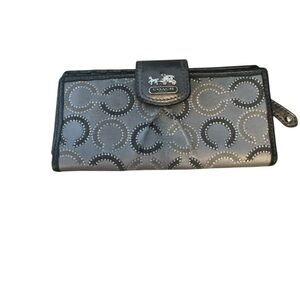 Coach Black and Gray Patterned Wallet